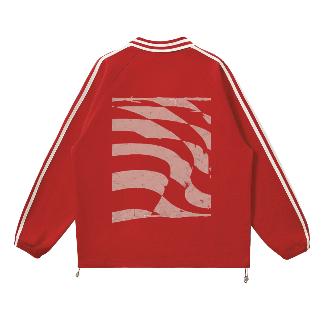 Contrast Striped Lapel Collar Sweatshirt