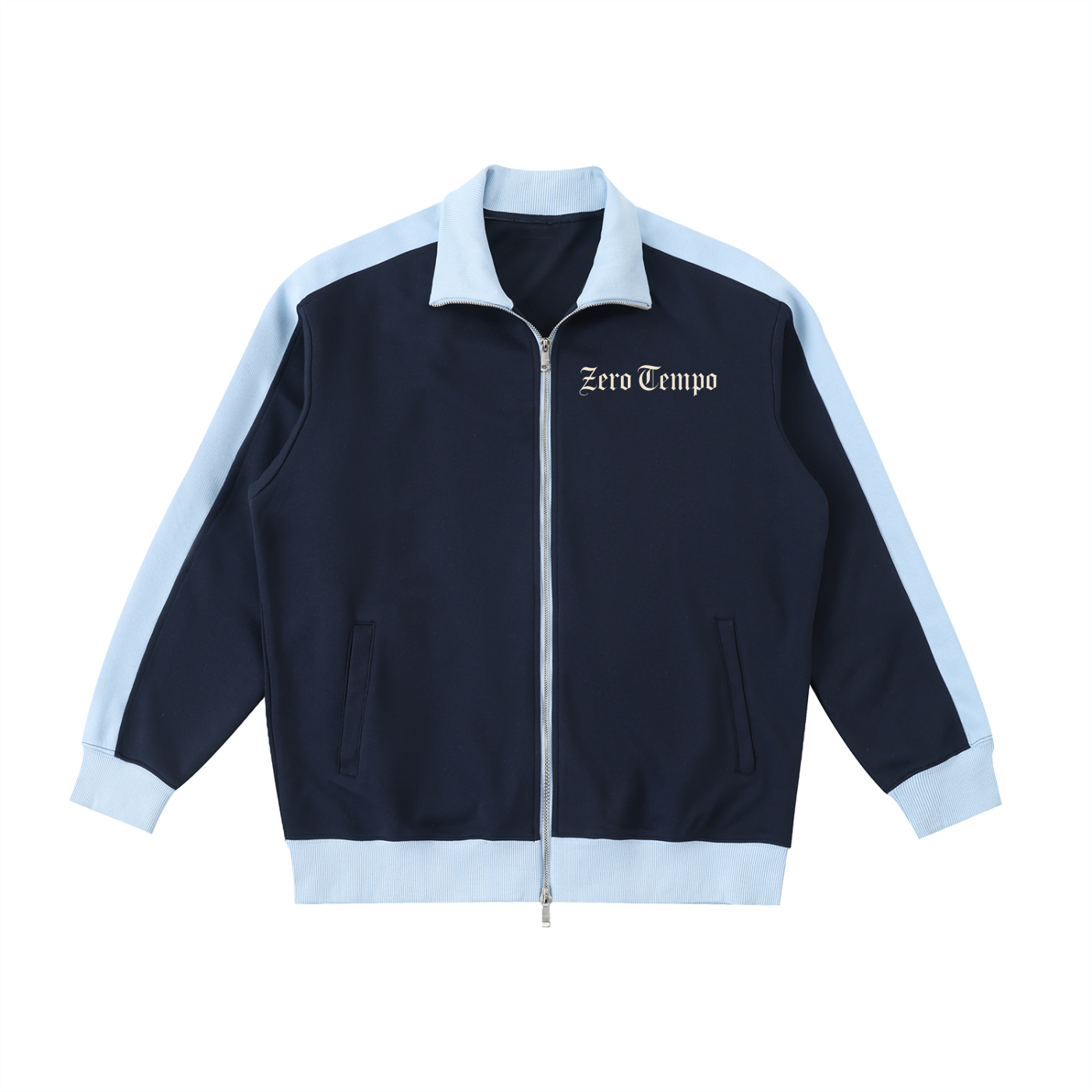 Contrast Trim Stand Collar Jacket
