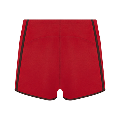 Women's High Rise Color Block Yoga Shorts