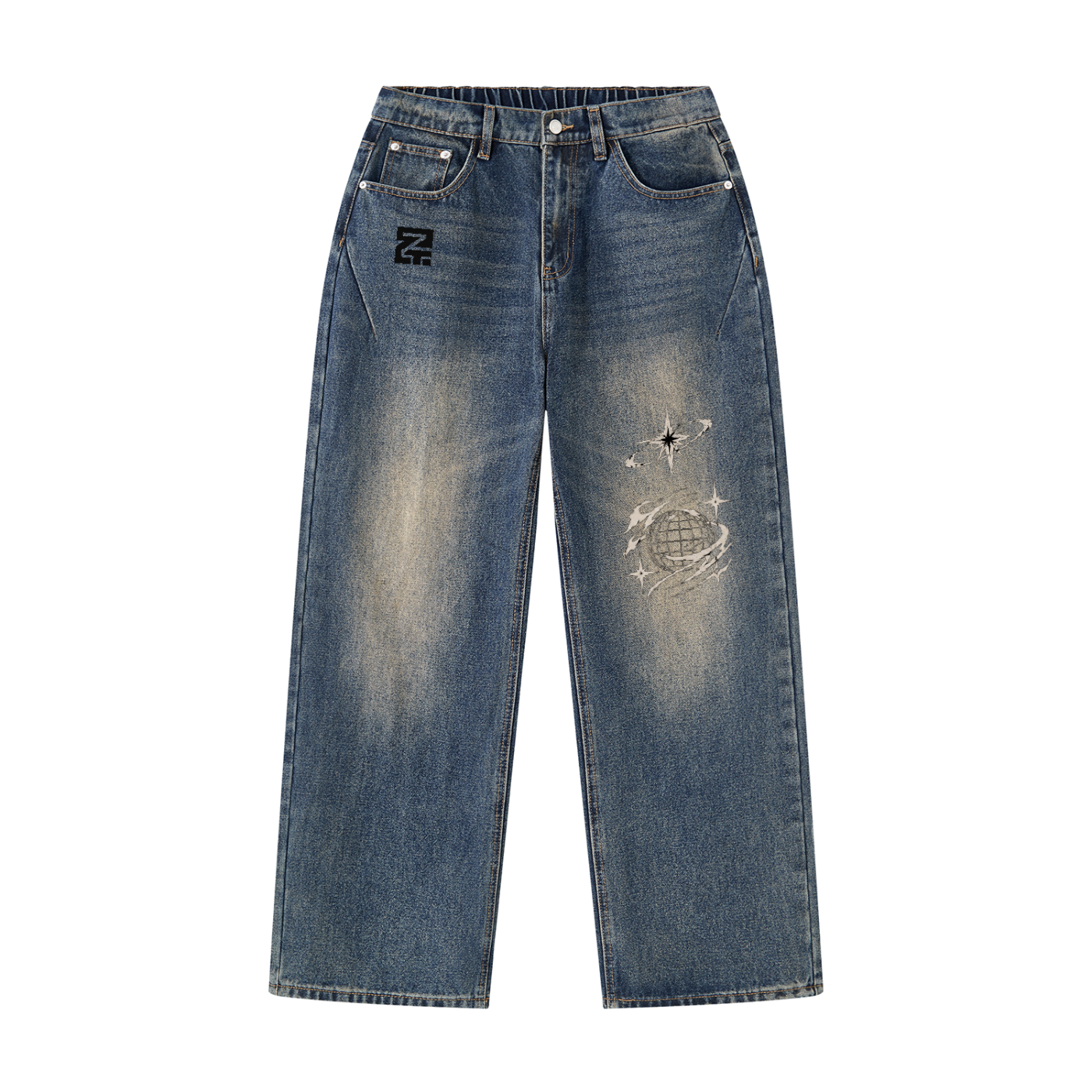 Men's Vintage Wash Denim Jeans