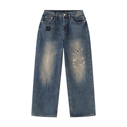 Men's Vintage Wash Denim Jeans