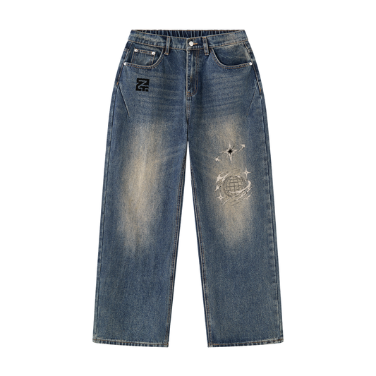 Men's Vintage Wash Denim Jeans