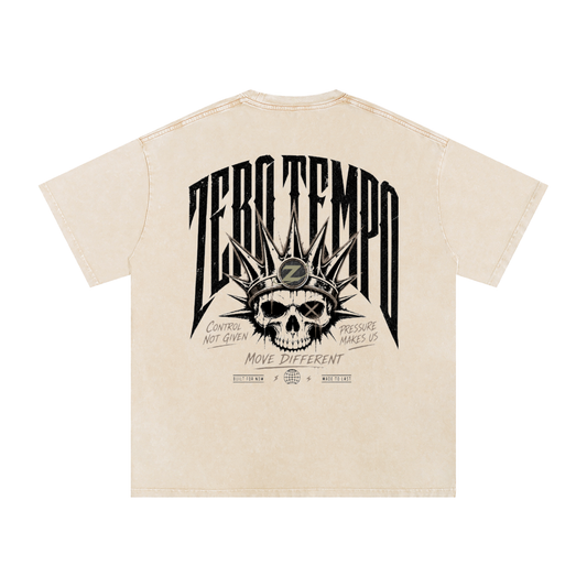 Snow Washed Oversized Cotton T-Shirt