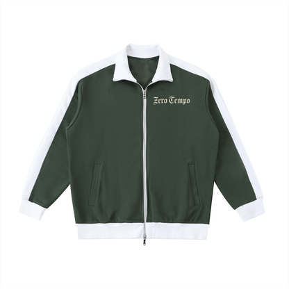 Contrast Trim Stand Collar Jacket
