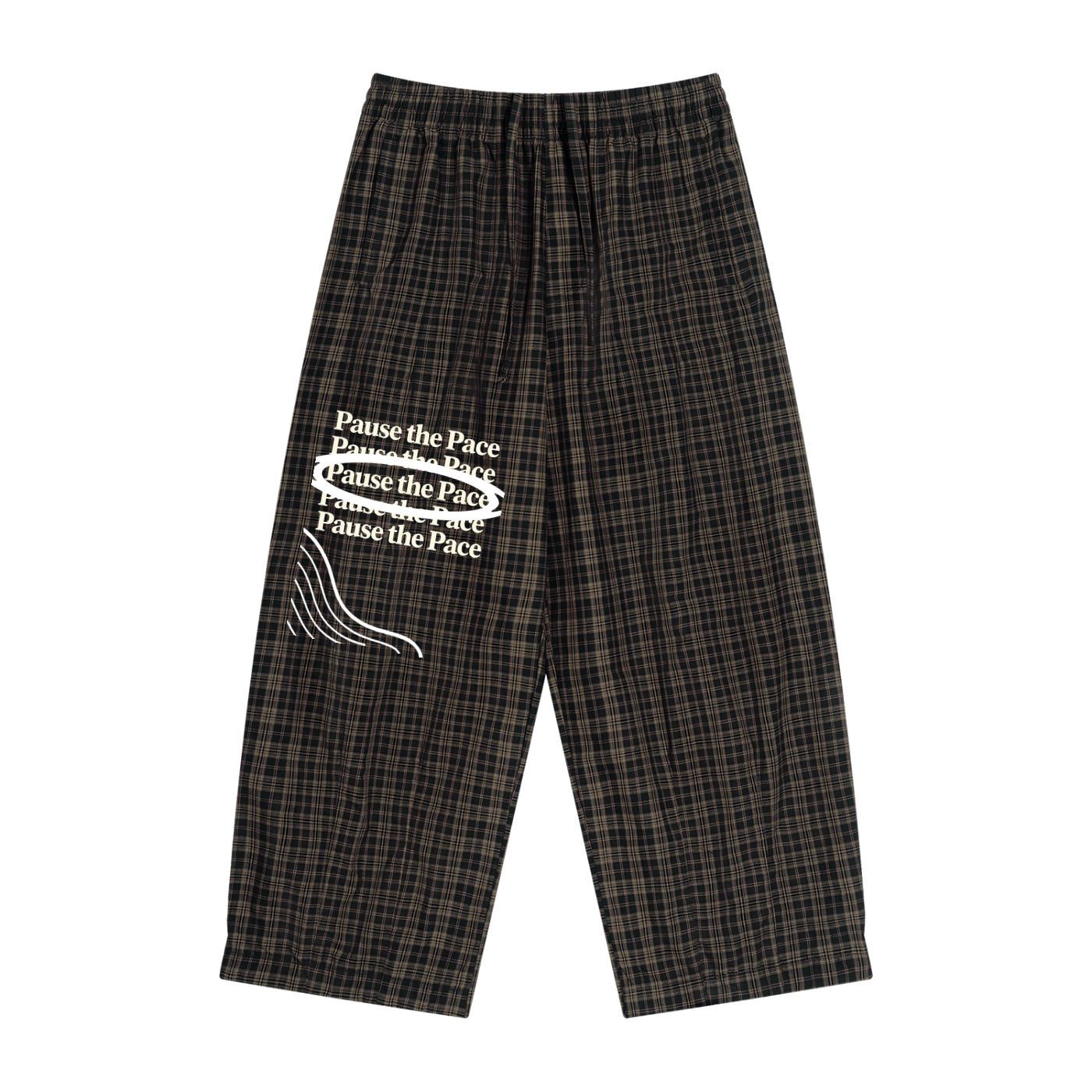 Unisex Plaid Wide Leg Pants