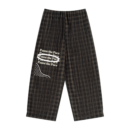 Unisex Plaid Wide Leg Pants