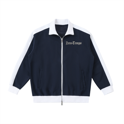 Contrast Trim Stand Collar Jacket