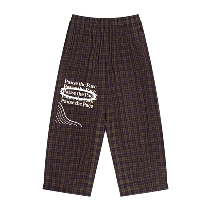 Unisex Plaid Wide Leg Pants