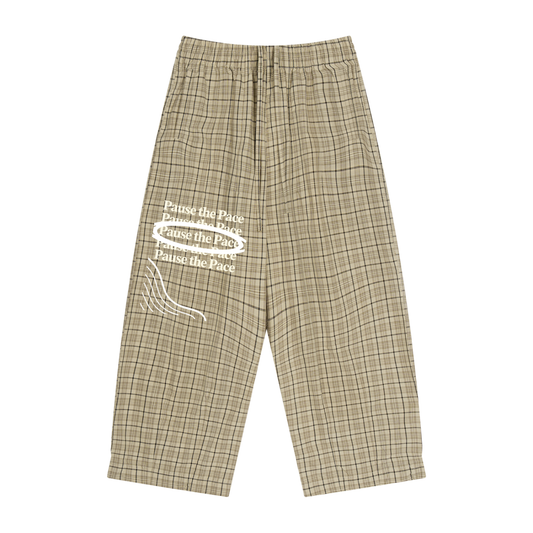 Unisex Plaid Wide Leg Pants