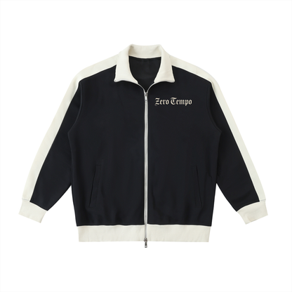 Contrast Trim Stand Collar Jacket