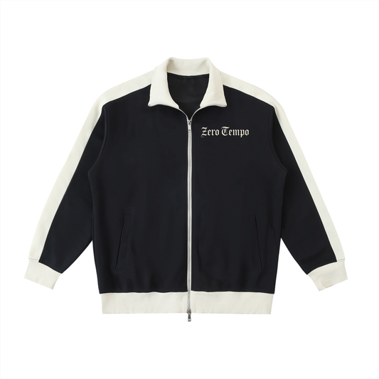 Contrast Trim Stand Collar Jacket